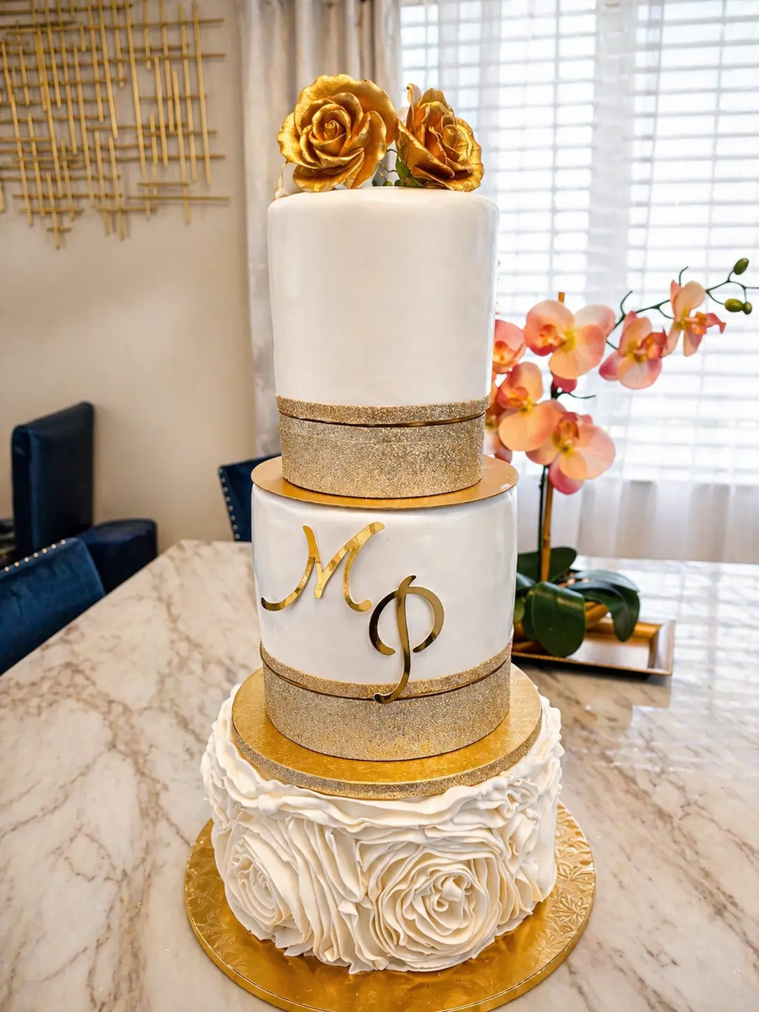 Gold monogram wedding